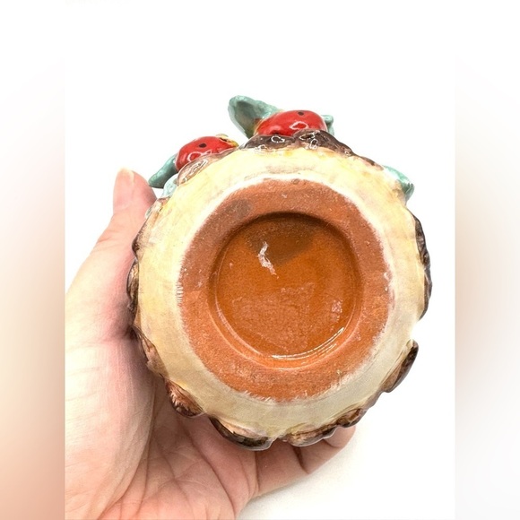 New Ceramic 3D Strawberry on Tree ATD Votive Candle 3” Cottagecore - Picture 8 of 8